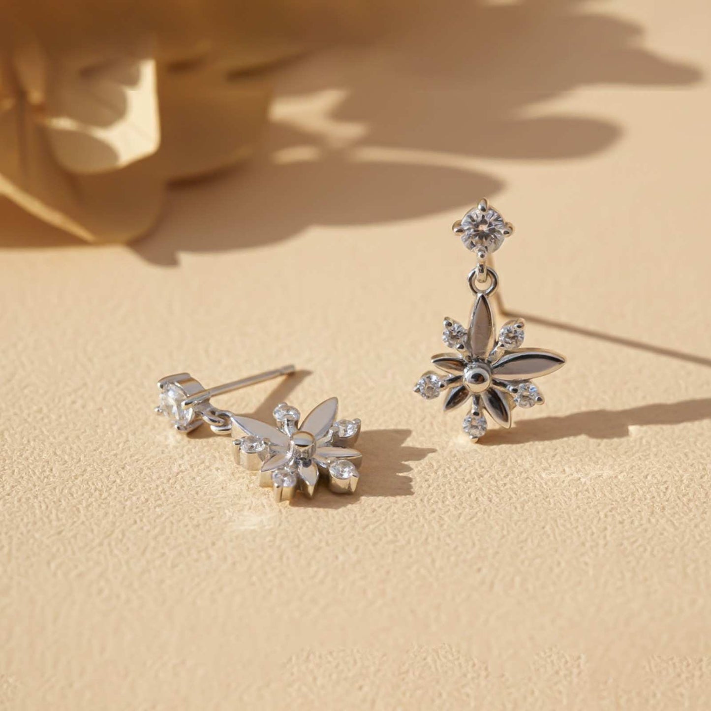 Silver Glossy Flower Petals Drop