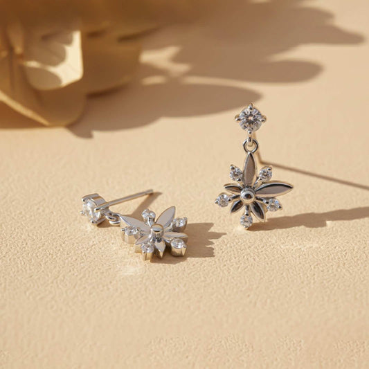 Silver Glossy Flower Petals Drop