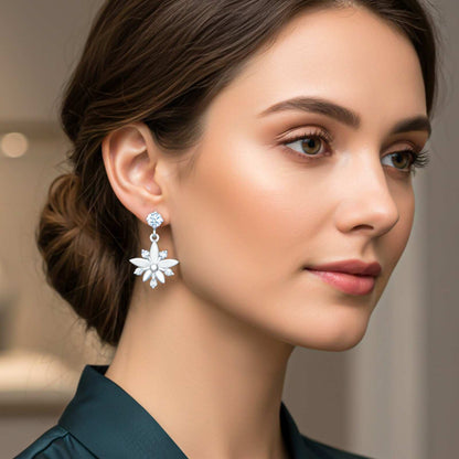 Silver Glossy Flower Petals Drop