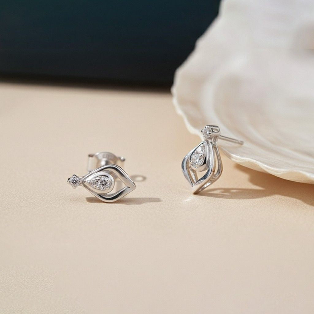 Silver Spear Stud Earrings