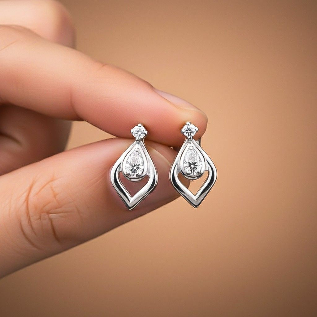 Silver Spear Stud Earrings
