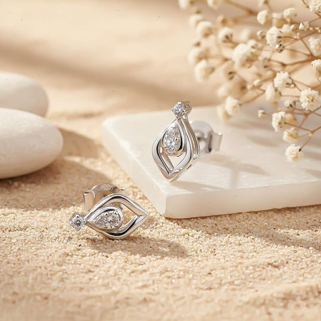 Silver Spear Stud Earrings