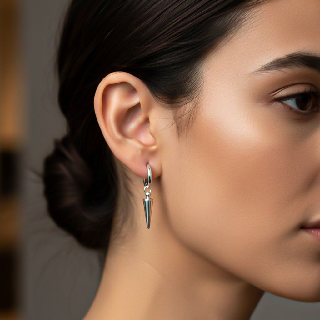 Silver Bullet Drop Men's Earrings