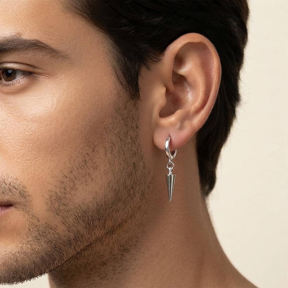 Silver Bullet Drop Men's Earrings