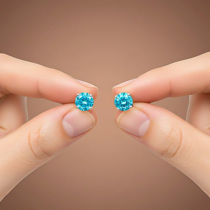 Silver Topaz Bold Stud Earrings