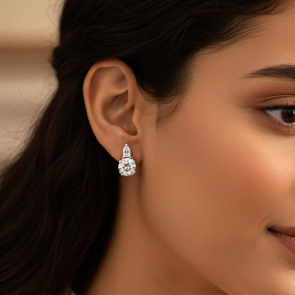 Silver Zircon Drizzle Stud Earrings