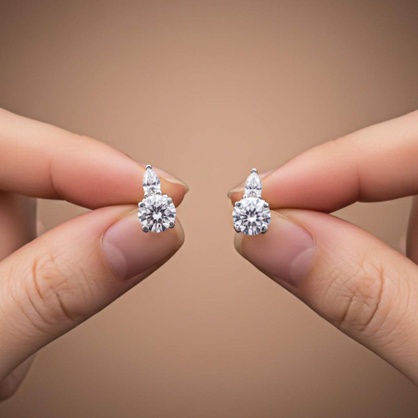 Silver Zircon Drizzle Stud Earrings