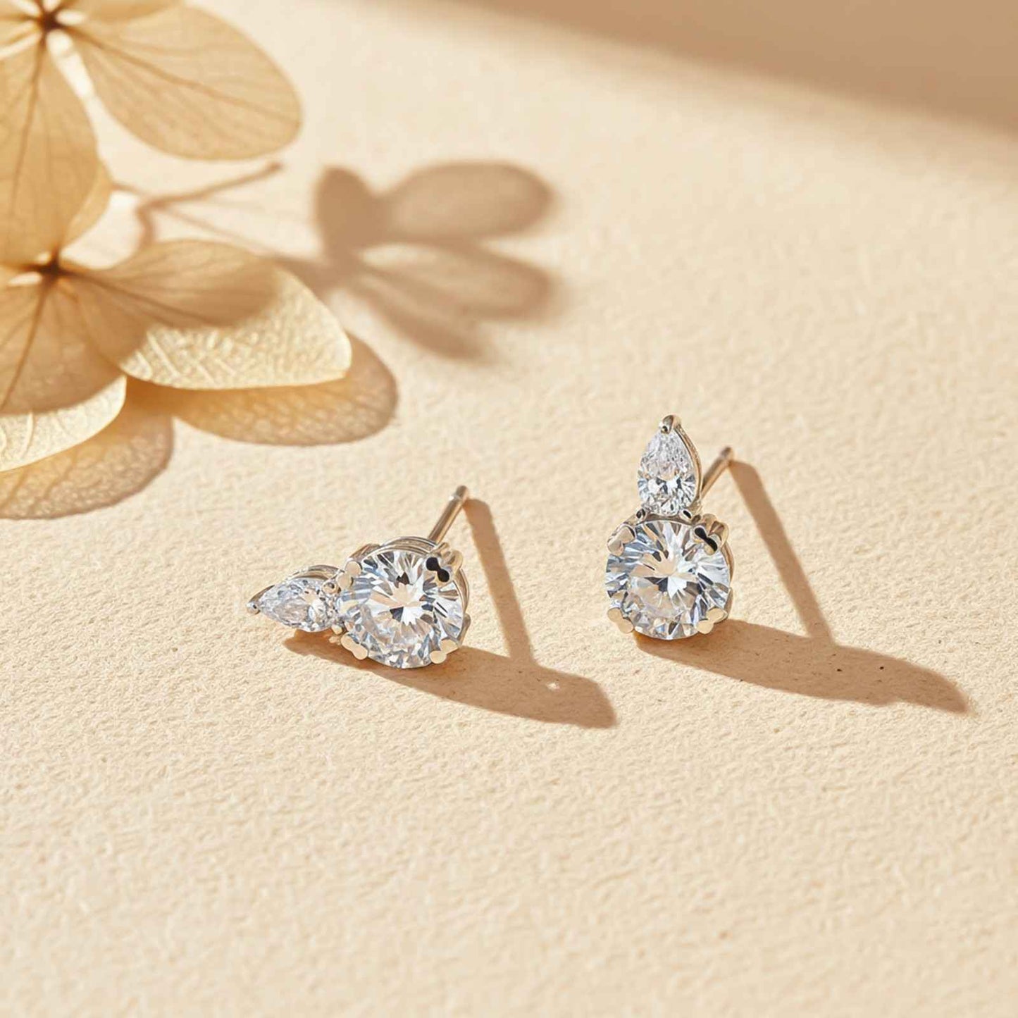 Silver Zircon Drizzle Stud Earrings