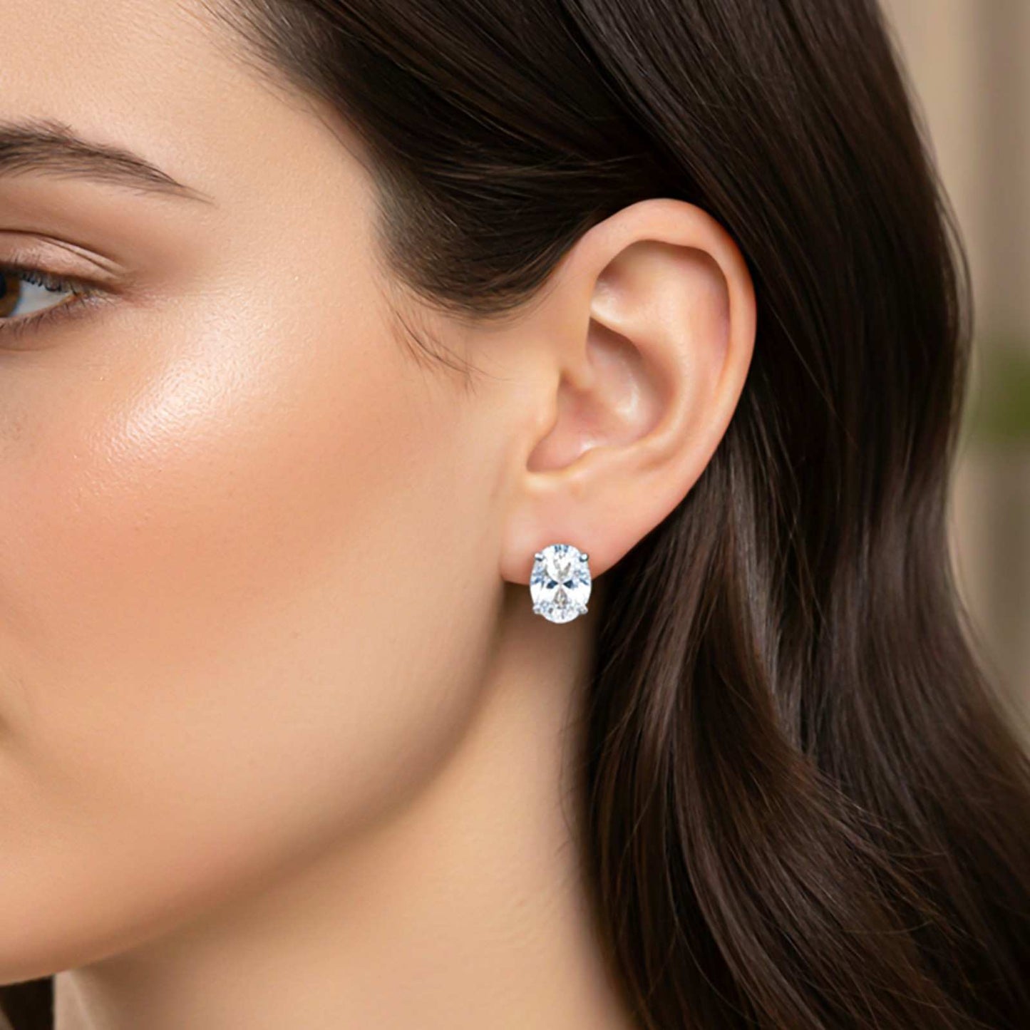 Silver Zircon Classic Stud Earrings