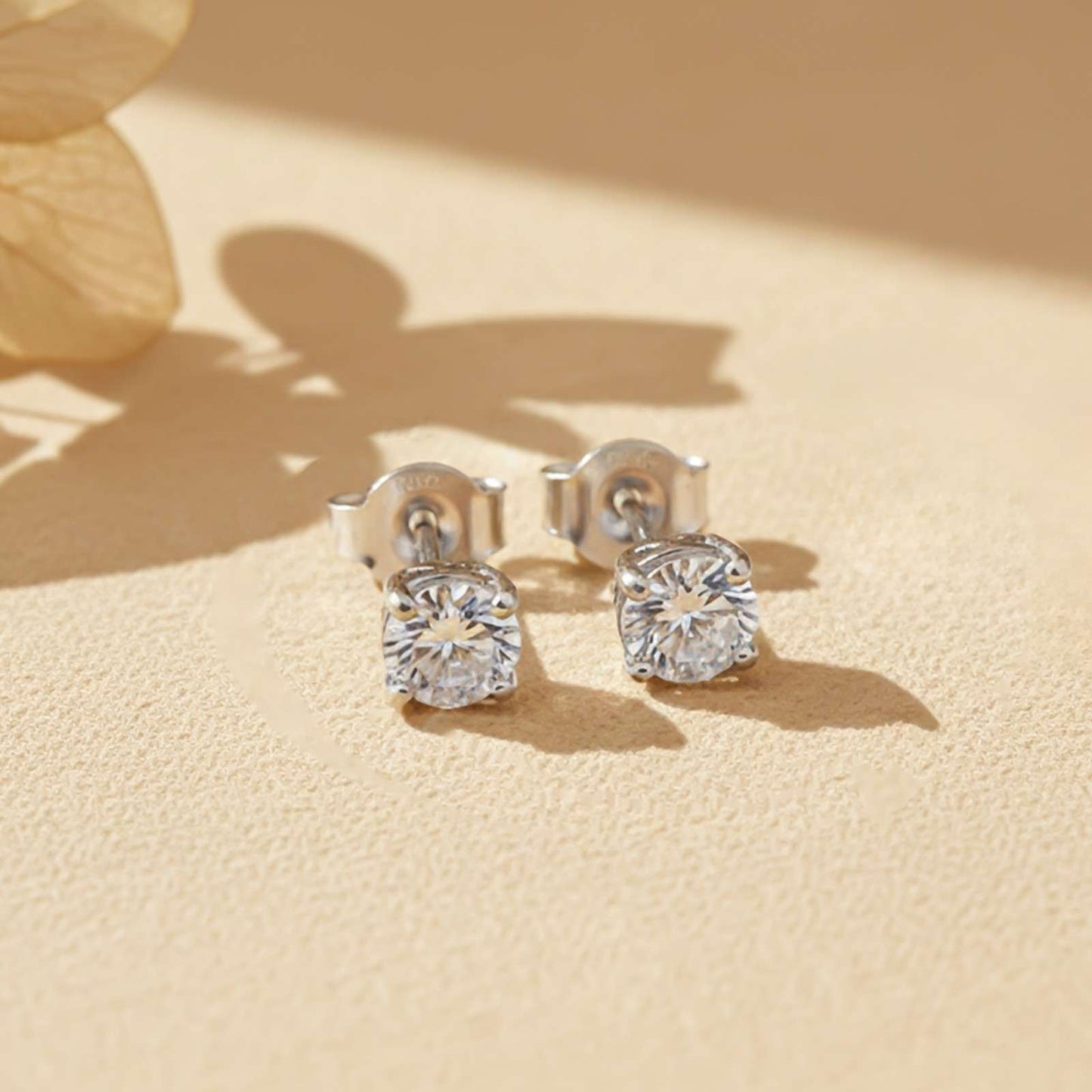 Silver Zircon Mini Stud Earrings