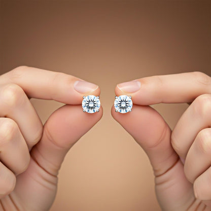 Silver Zircon Mini Stud Earrings