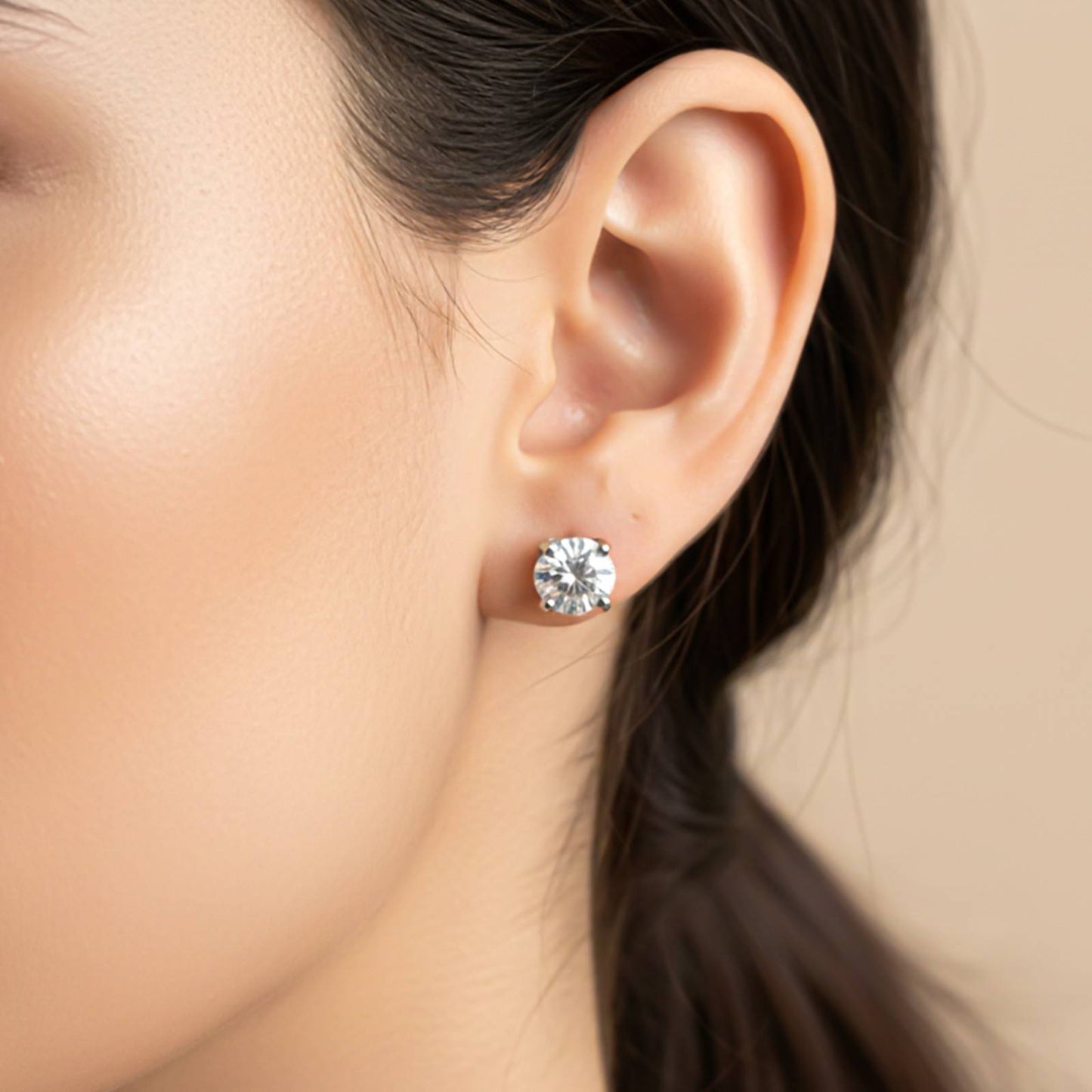 Silver Zircon Mini Stud Earrings