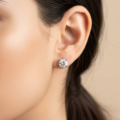 Silver Zircon Mini Stud Earrings