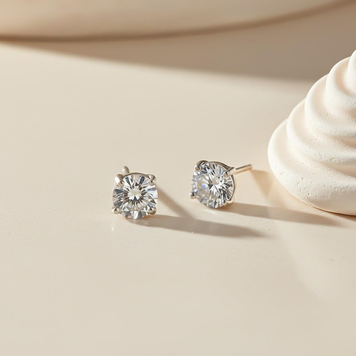 Silver Zircon Mini Stud Earrings