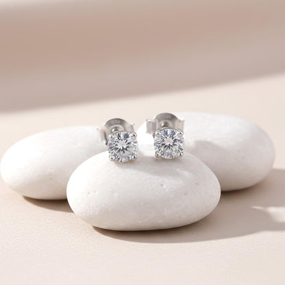 Silver Zircon Mini Stud Earrings