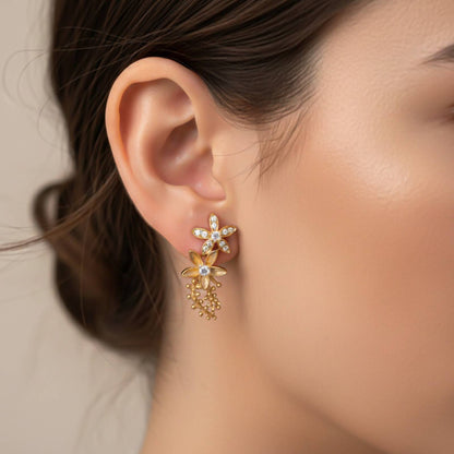 Golden Star Constellation Stud Earrings
