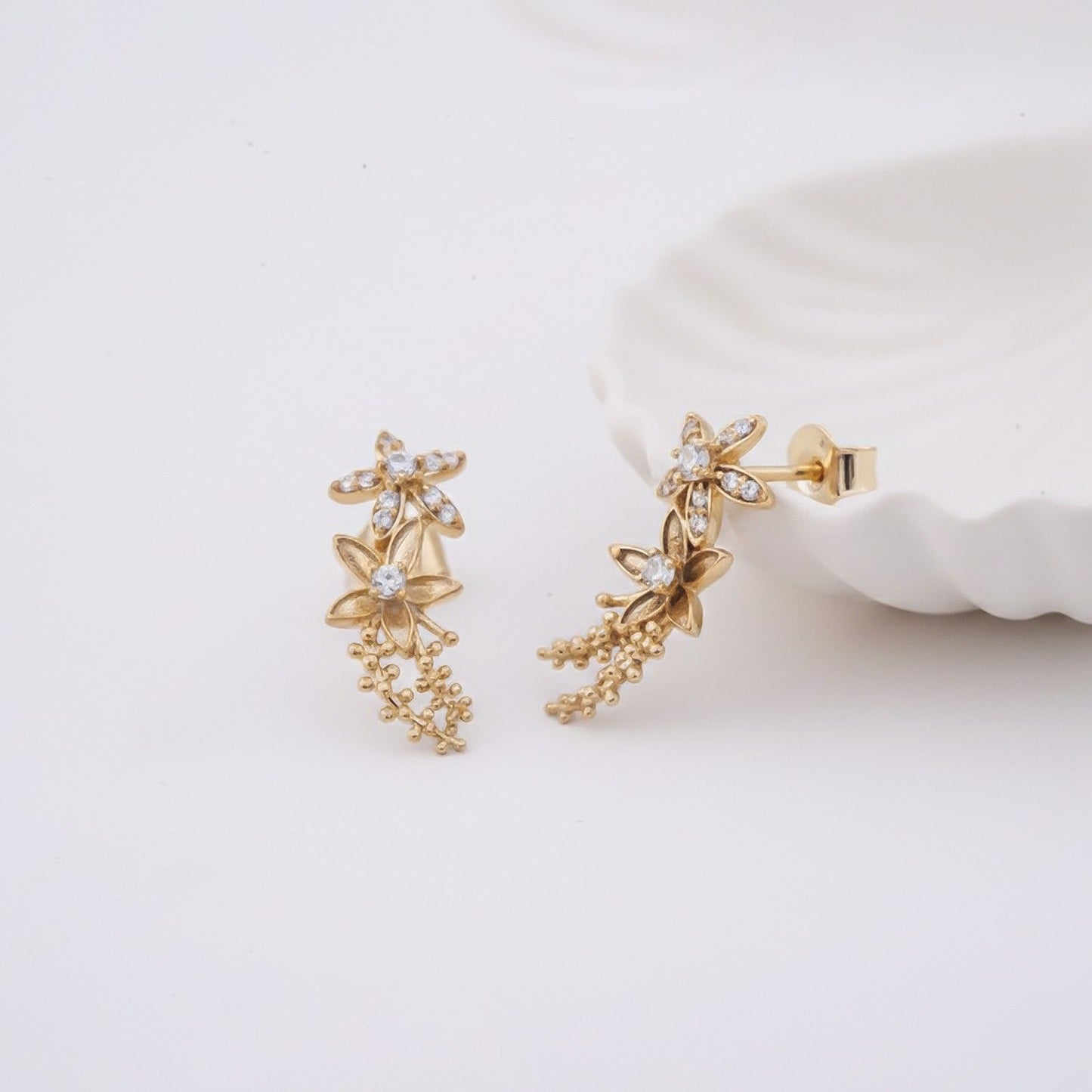 Golden Star Constellation Stud Earrings