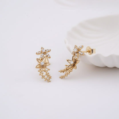 Golden Star Constellation Stud Earrings