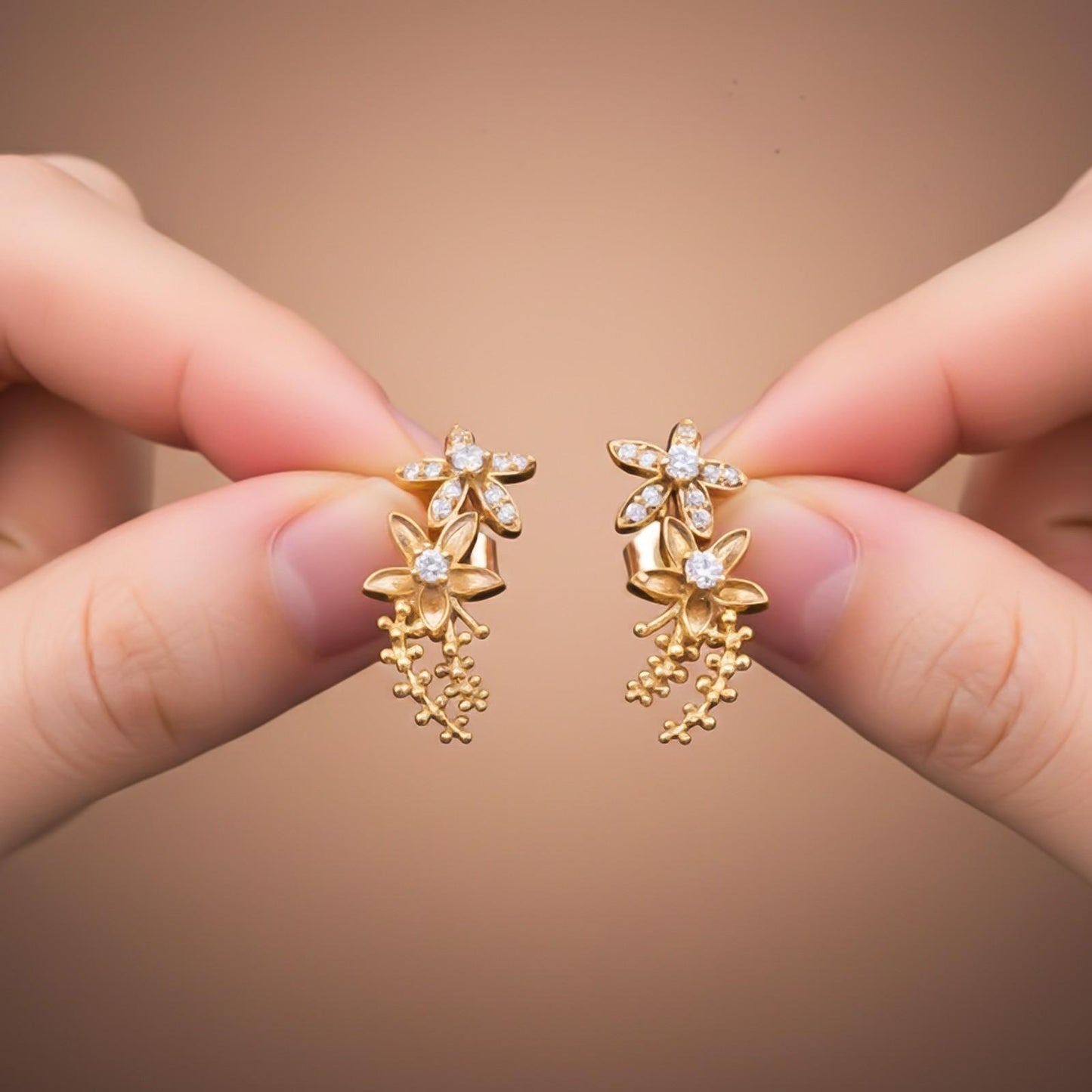 Golden Star Constellation Stud Earrings
