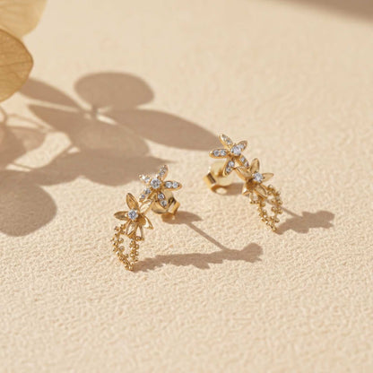 Golden Star Constellation Stud Earrings