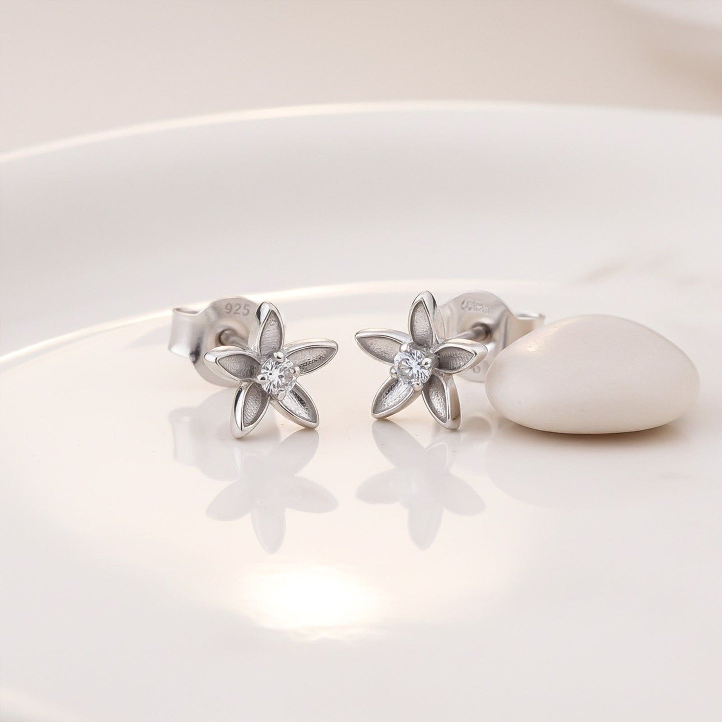 Silver Minimalist Star Studs