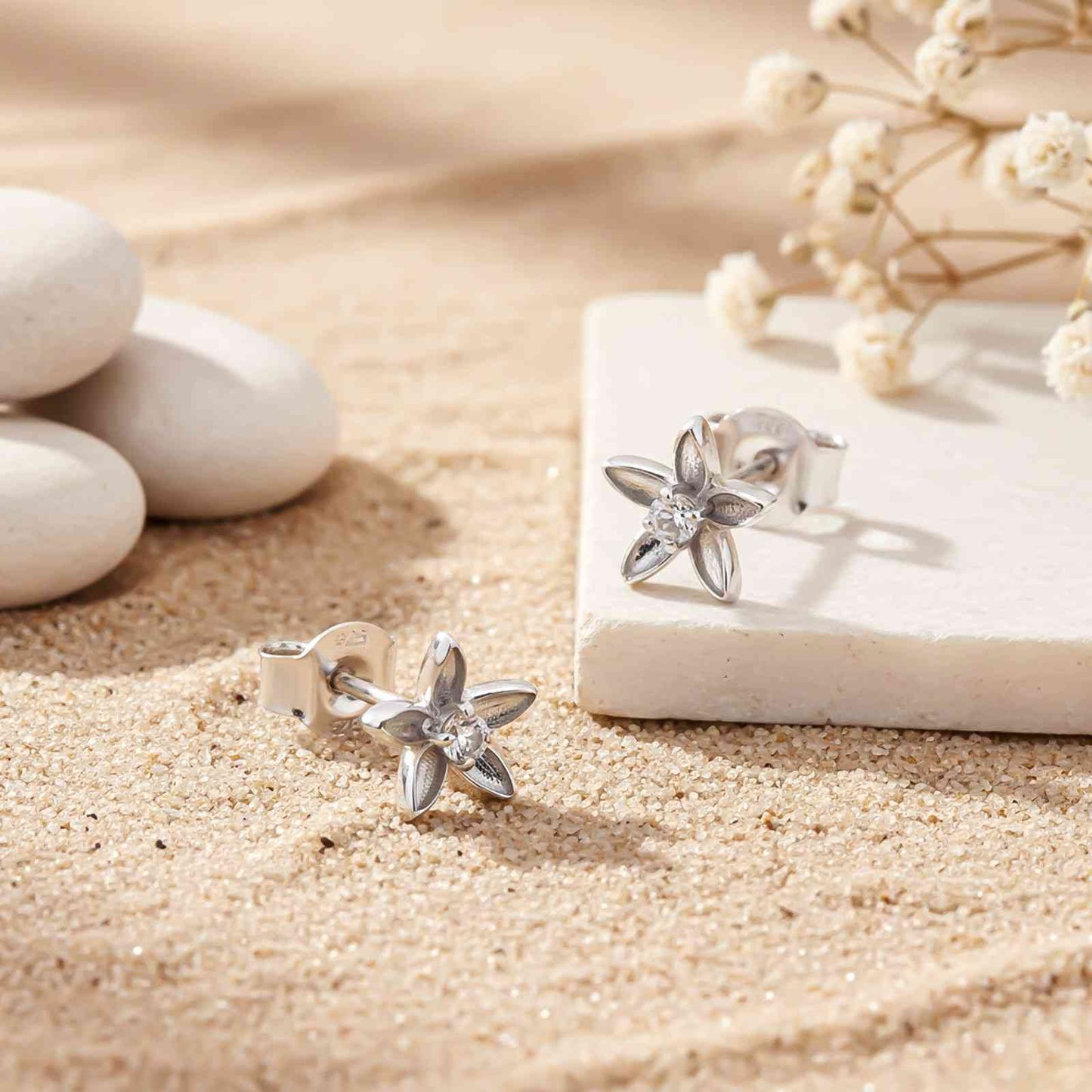 Silver Minimalist Star Studs