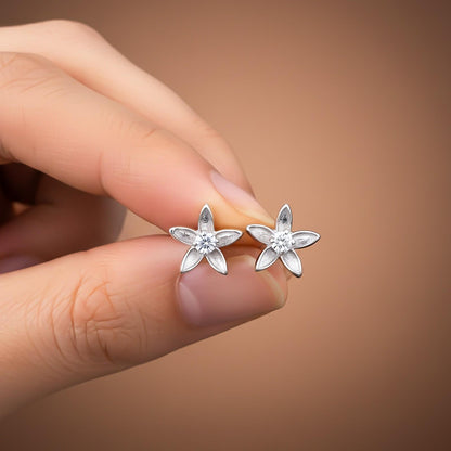 Silver Minimalist Star Studs