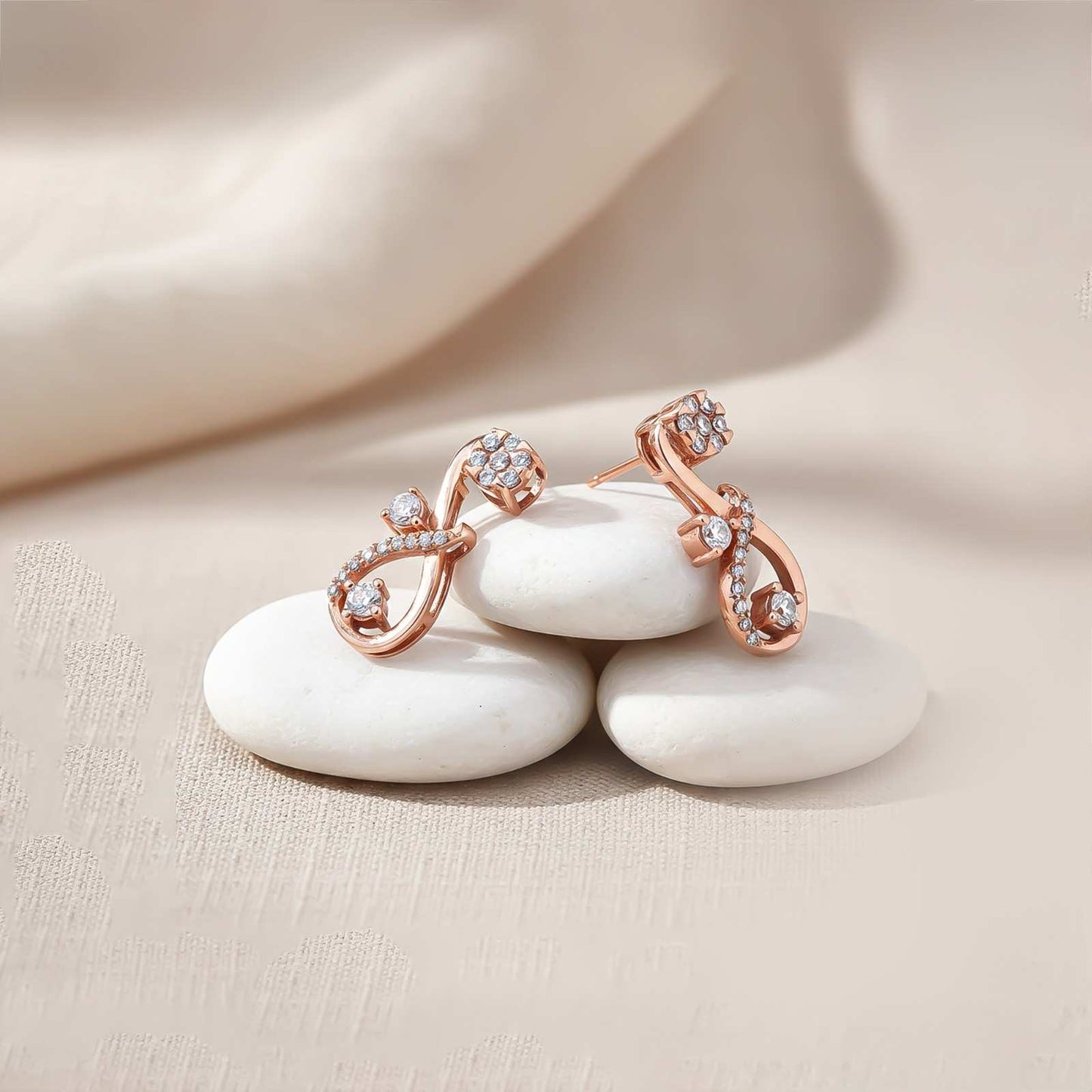 Rose Gold Infinity Stud Earring