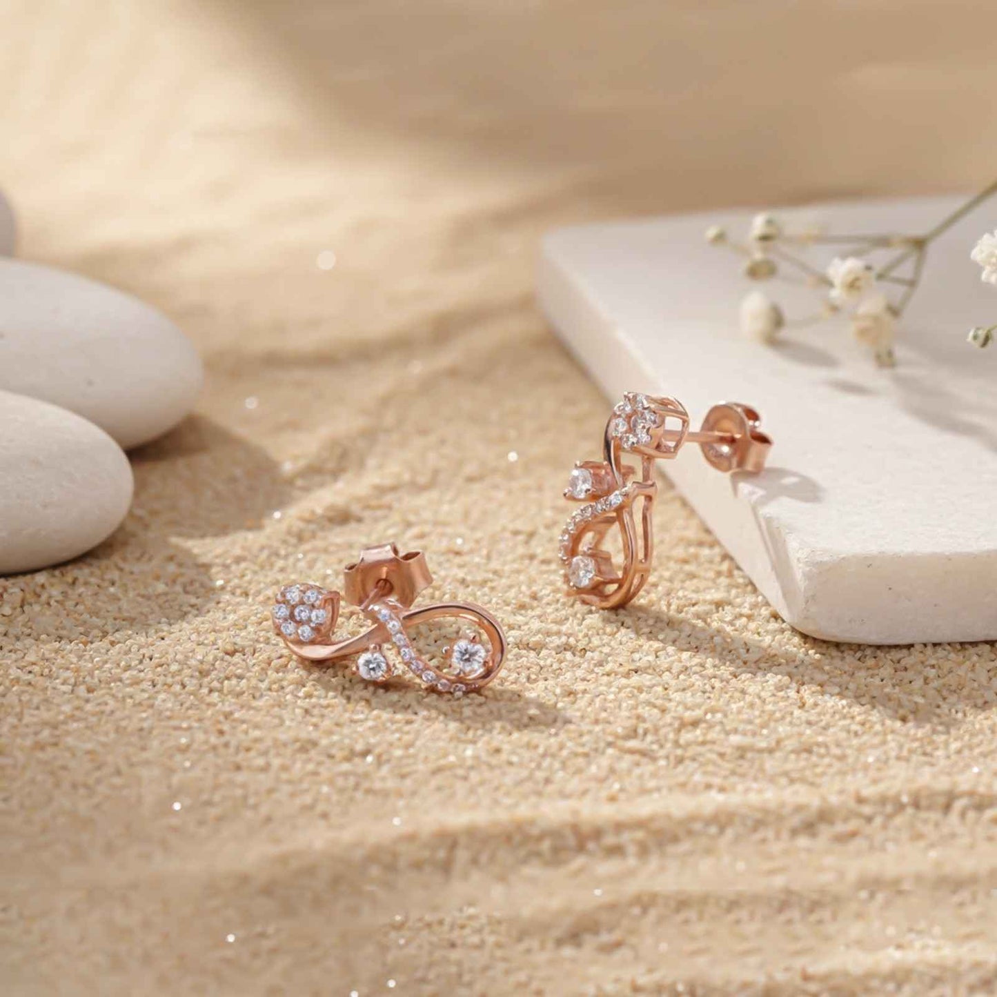 Rose Gold Infinity Stud Earring