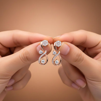 Rose Gold Infinity Stud Earring