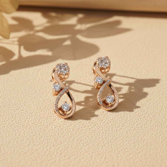 Rose Gold Infinity Stud Earring