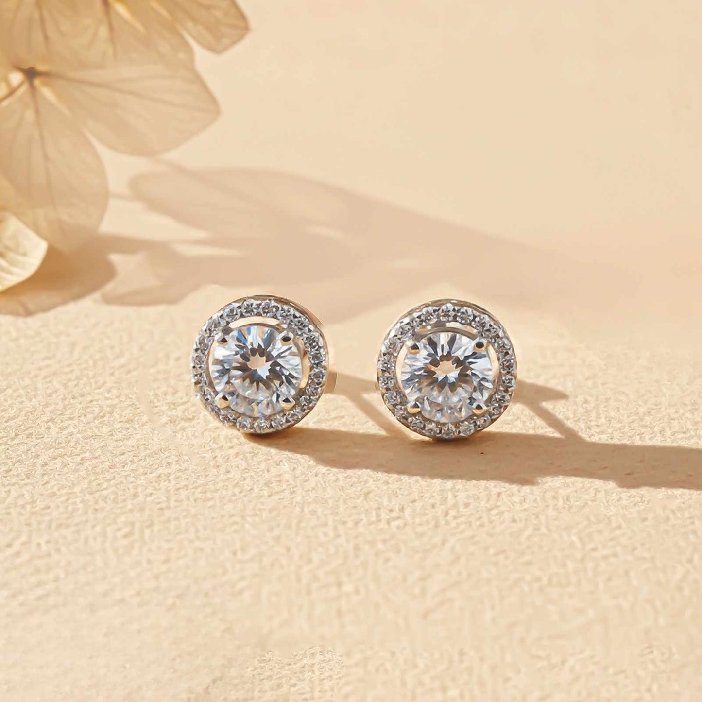 Sterling Silver Halo Stud Earrings