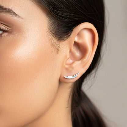 Silver Climber Clip Earrings