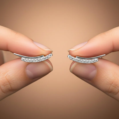 Silver Climber Clip Earrings