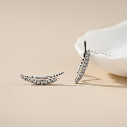 Silver Climber Clip Earrings