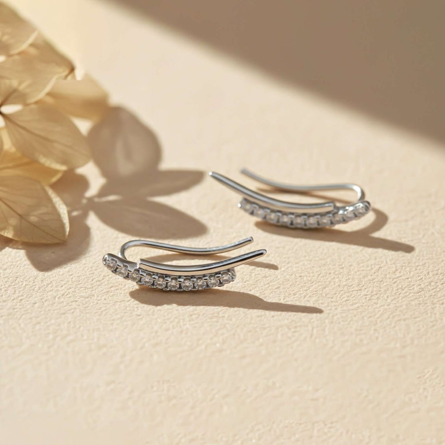 Silver Climber Clip Earrings