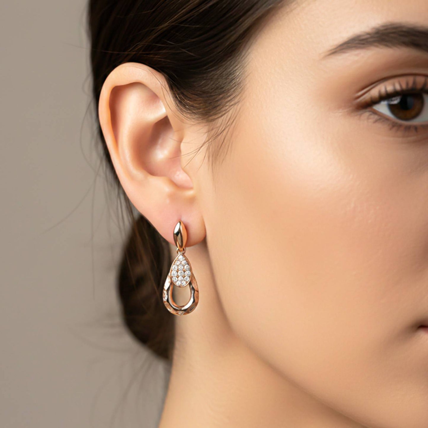 Rose Gold Teardrop Earrings