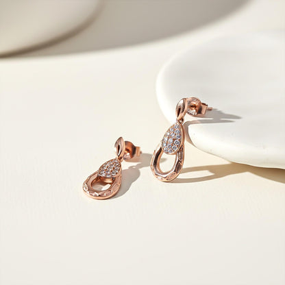 Rose Gold Teardrop Earrings