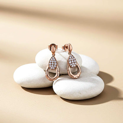 Rose Gold Teardrop Earrings