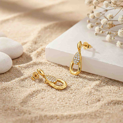 Golden Gold Teardrop Earrings