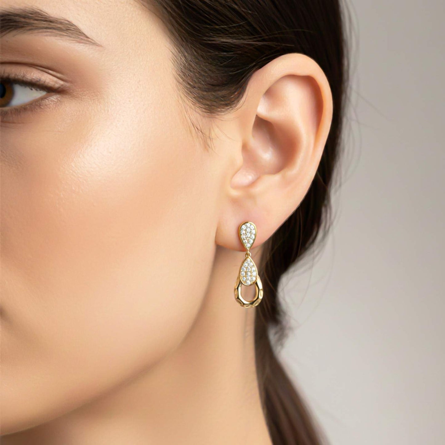 Golden Gold Teardrop Earrings