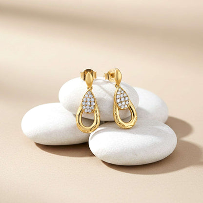 Golden Gold Teardrop Earrings