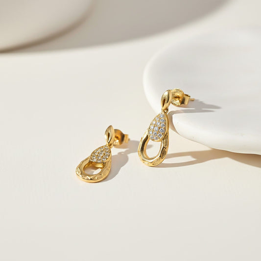 Golden Gold Teardrop Earrings