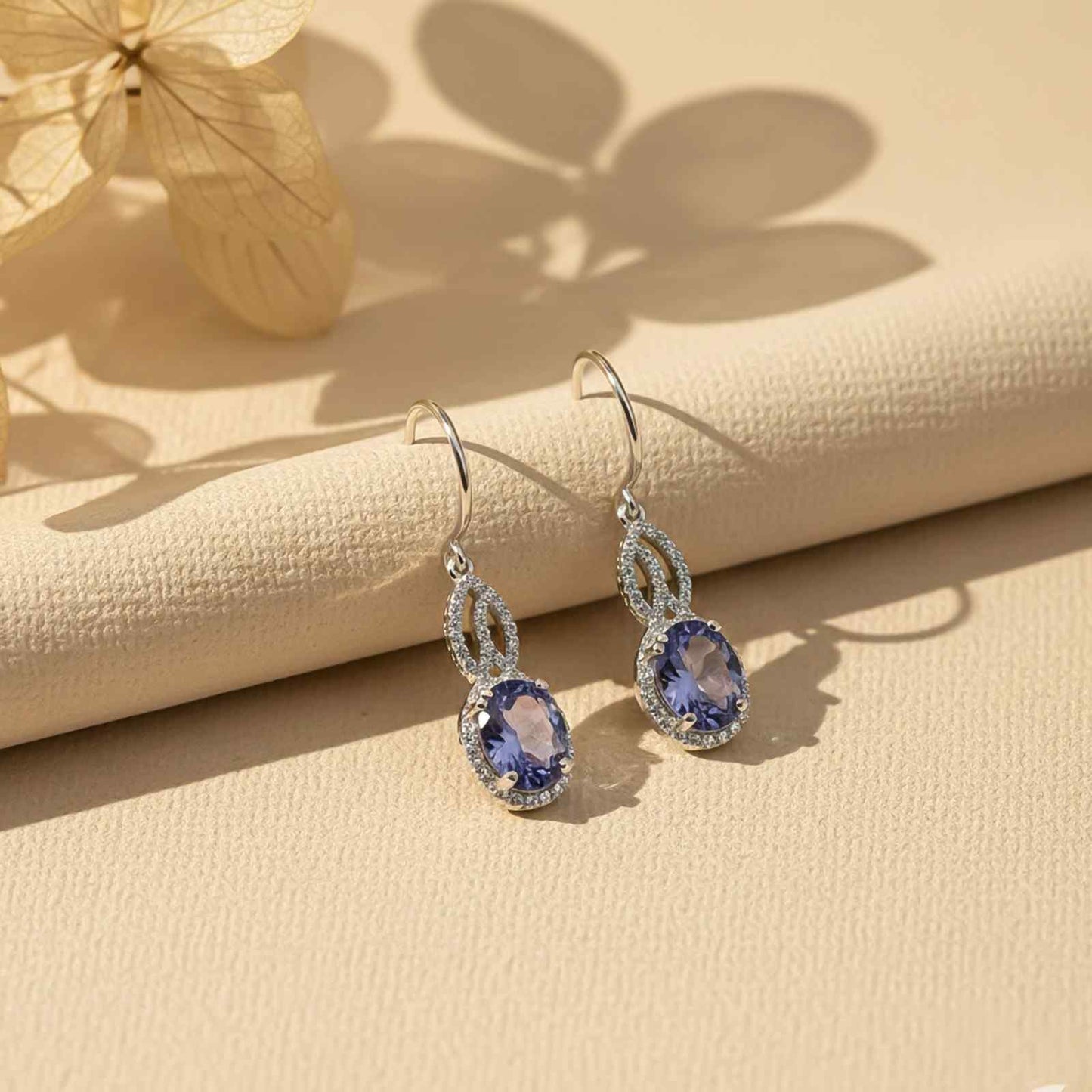 Silver Blue Night Dangle Earrings