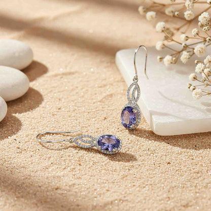 Silver Blue Night Dangle Earrings