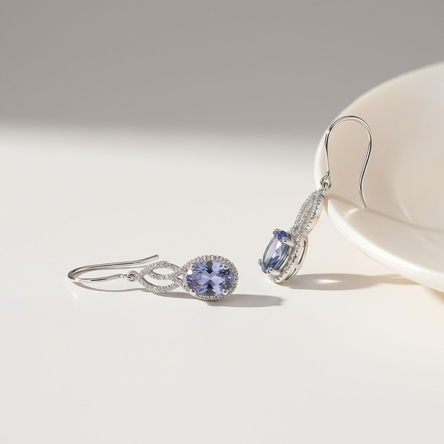 Silver Blue Night Dangle Earrings