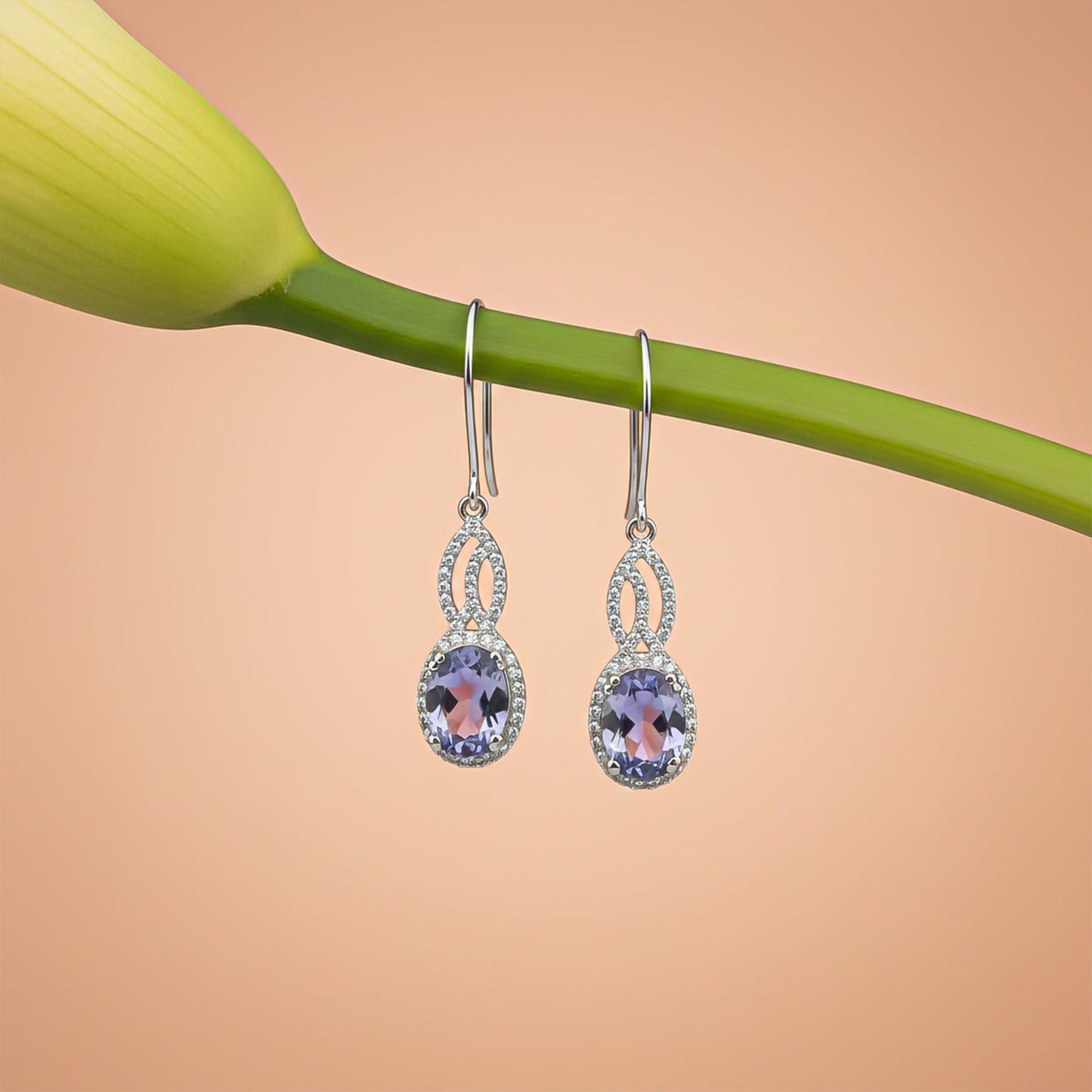 Silver Blue Night Dangle Earrings