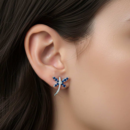 Silver Dragonfly Mini Stud Earrings