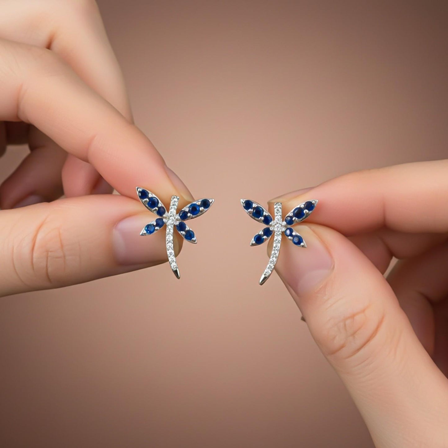 Silver Dragonfly Mini Stud Earrings