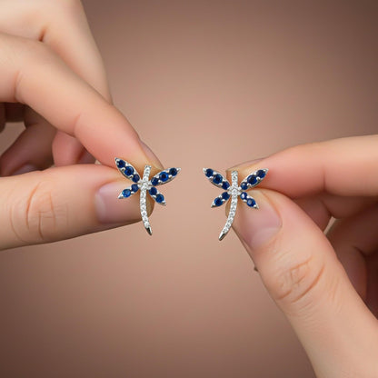 Silver Dragonfly Mini Stud Earrings